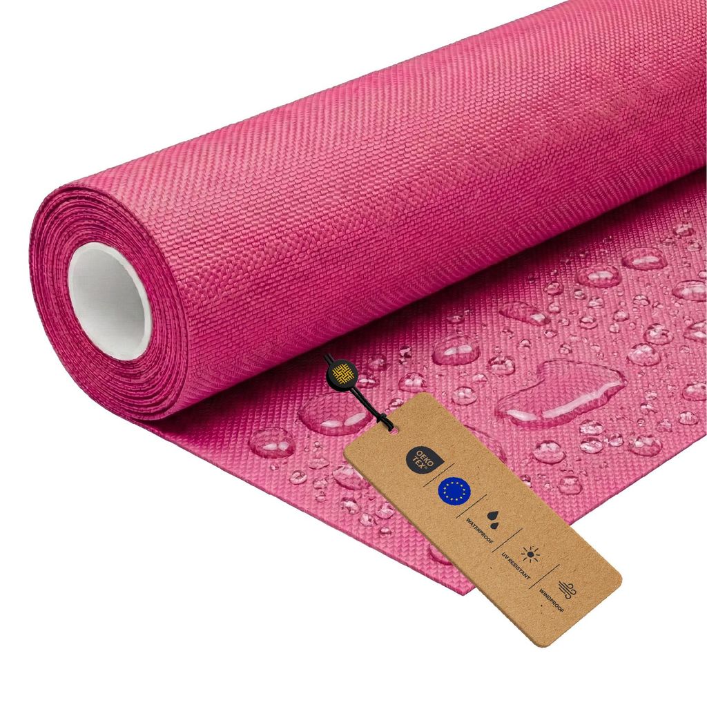 LOMIQ Polyesterstoff Wasserdicht, 100x150 cm, Rosa, 366 g/m2, Meterware Stoff Outdoor, Reißfest & Pflegeleicht, Material für Markisenstoff, Segel...