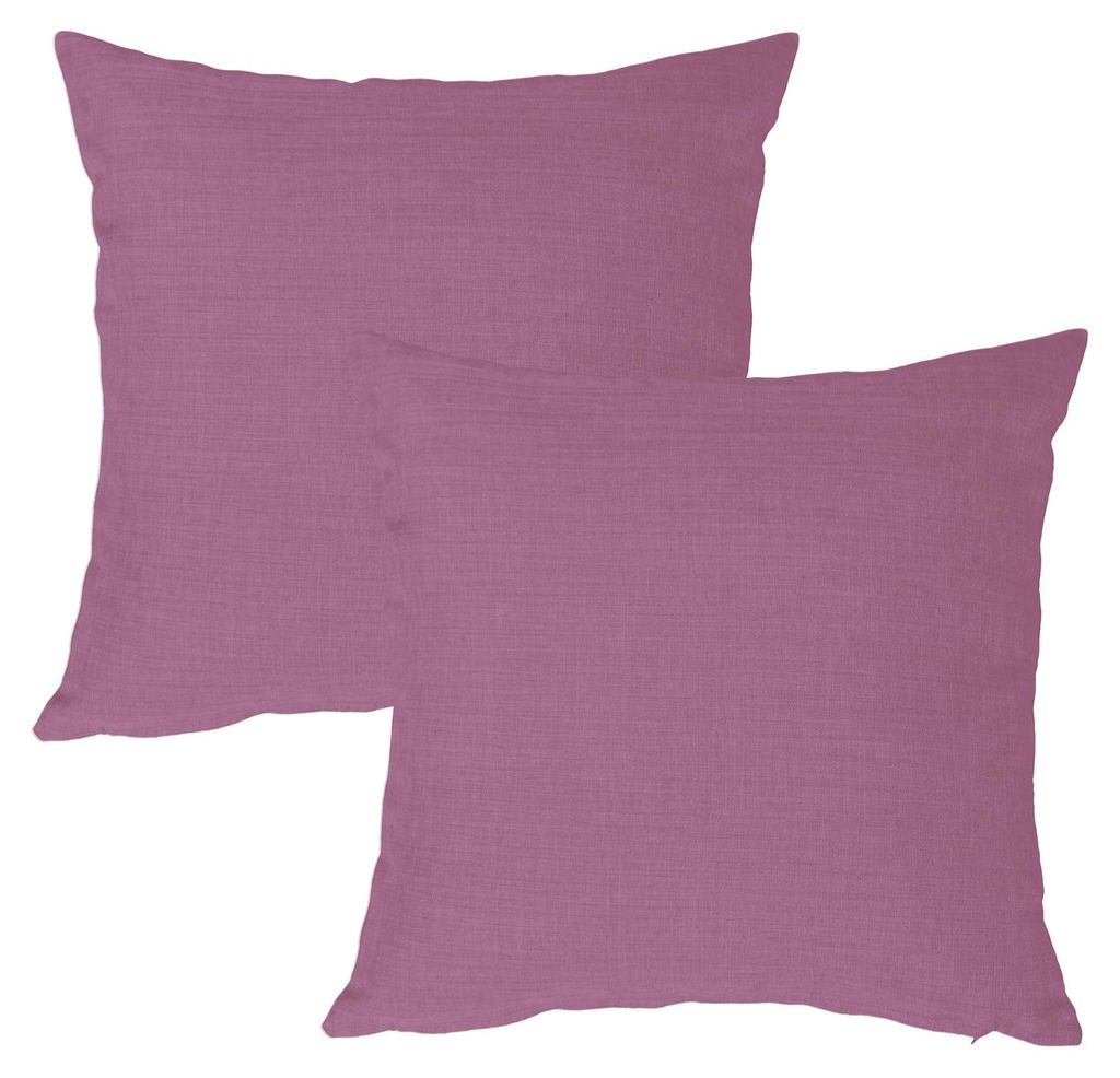 Kissenbezug 2er Set flieder 80x80 cm Struktur Leinenoptik Kissenhülle Deko Kissen