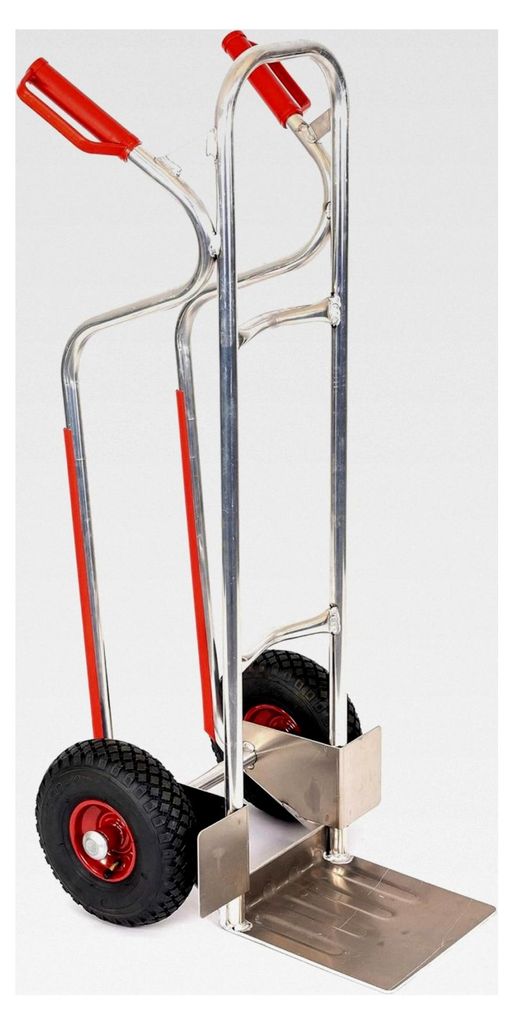 Aluminium Sackkarre Profi Stapelkarre 200 kg - Schaufel 280 x 280 mm - Hergestellt in der EU - keine Asien-Importe (Räder nach Wahl)