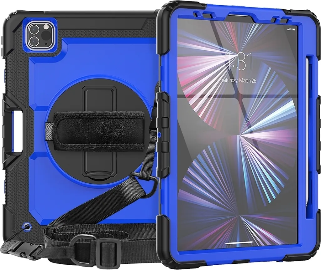 Custodia iPad Air 11 2024 / Air 5 / 4 Hybrid 360° con Tracolla Blu - 1