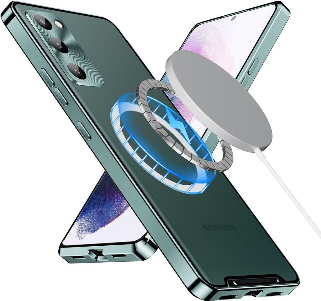 Metall Hülle für Samsung Galaxy S20 FE 5G mit eingebaut Magnetspule Matte Durchscheinend Handyhülle Kameraschutz Grün