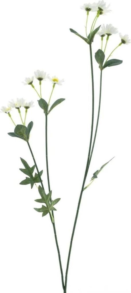 artplants.de Kunstblumen Zweig Gänseblümchen KASANI, Creme, 60cm - Deko Kunstzweig