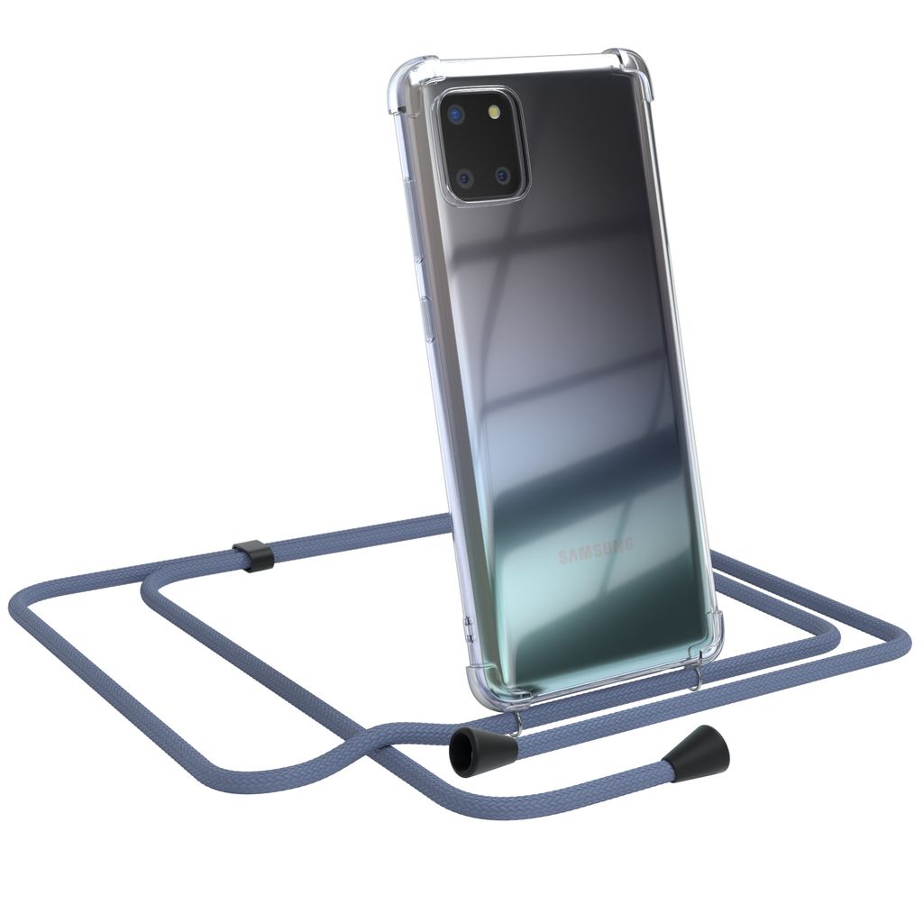 EAZY CASE Handykette kompatibel mit Samsung Galaxy Note 10 Lite, Handyhülle mit Umhängeband, Handykordel, Schutzhülle Clear, Band in Grün