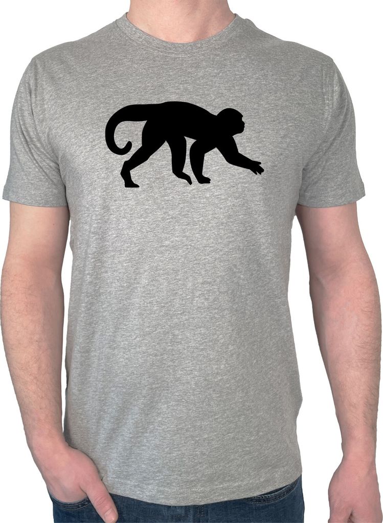 Huuraa Herren T-Shirt Affe Silhouette XL Sport Grey Bio Baumwolle Fairtrade Herrenshirt Geschenkidee