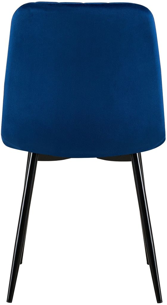 DELUKE® Stuhl LENZ Samt - 88x45x53cm, blau, Metall Gestell Produktbild 6