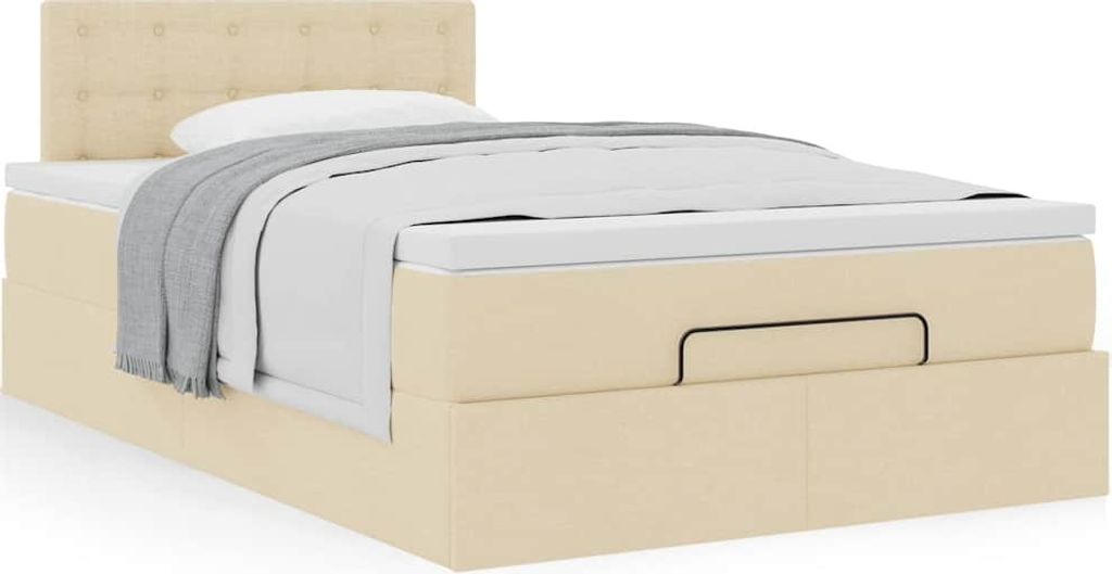 Möbel Ottoman-Bett mit Matratze Creme 120x190 cm Stoff - Klassische Betten 3311613