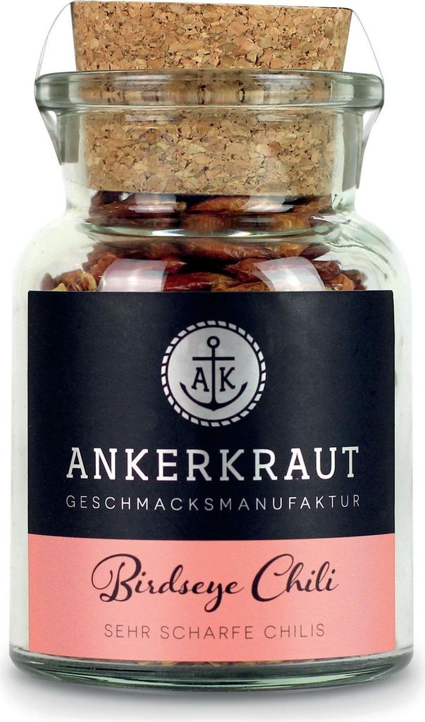 Birdseye Chili, 35g im Korkenglas