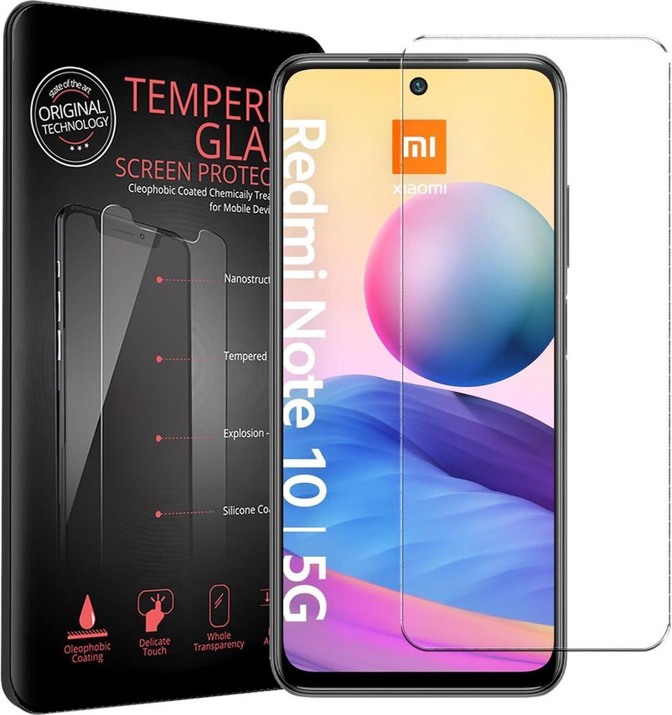 2x Conie Glasfolie für Xiaomi Redmi Note 10 5G Displayschutz Folie Panzer Glas Premium Schutzfolie Set Blasenfrei