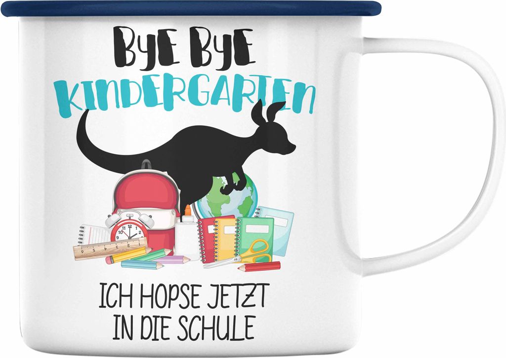 Trendation - Schulkind 2023 Einschulung Mädchen Junge Geschenk Schultüte Emaille Tasse Schulstart 1. Schultag Schuleinführung Schulanfang Gesche...