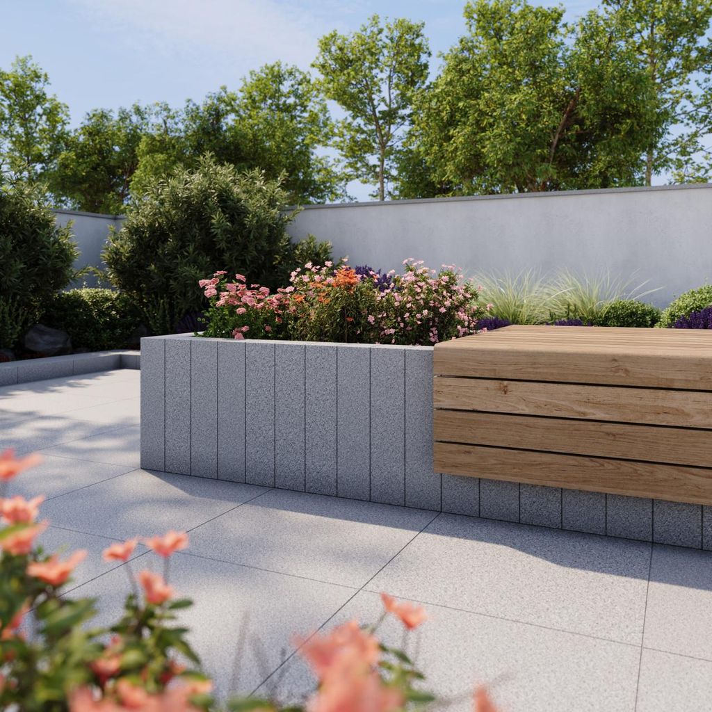 Palisade Granit 10 x 10 x 50 cm grau