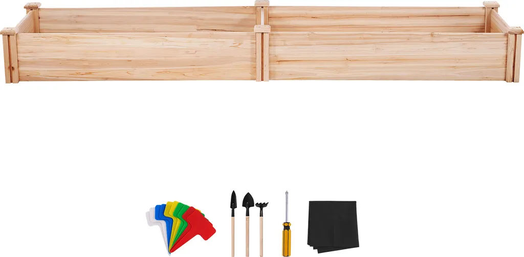 Carré Potager en Bois Extérieur 240x60 cm Bac de Culture pour Balcon