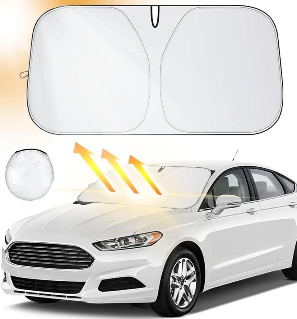 Sonnenschutz Auto Frontscheibe, Faltbar Sonnenschirm Auto Frontscheibe Innen, UV-Schutz Auto Sonnenblende für die Windschutzscheibe, Einfache Lage...