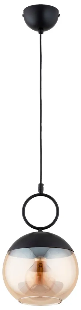 Suspension SITRO Alfa Ambrée et Noir 1xE27 85x20cm luminaire design