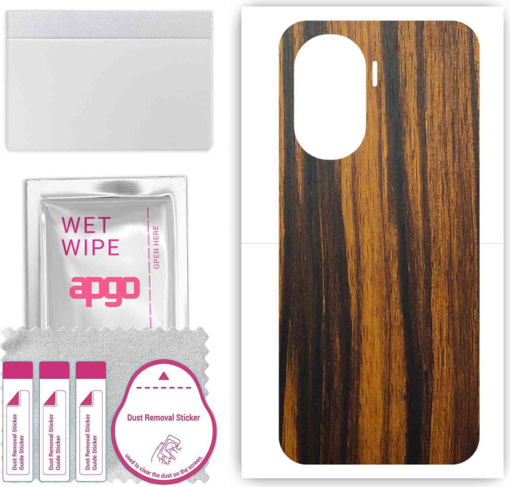 apgo Rückseite Schutzfolie, Skin, kompatibel mit Honor X40i, Hinten Displayschutzfolie aus Vinylfolie, kratzfest, einfache Montage - Tigerwood