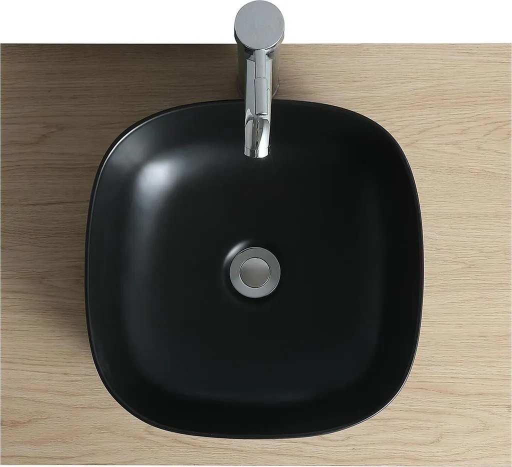 Lavabo Appoggio Ceramica Diego Quadrato | Design Moderno Minimal - 5