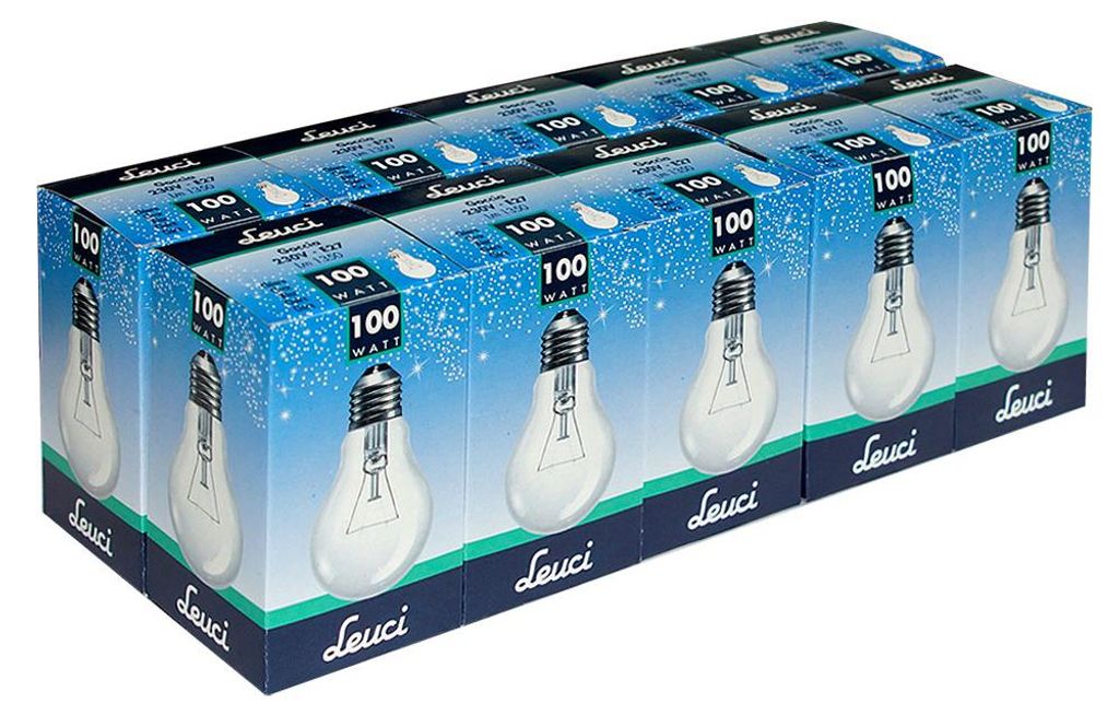 10 x Leuci Glühbirne 100W E27 klar Glühlampe 100 Watt Produktbild 