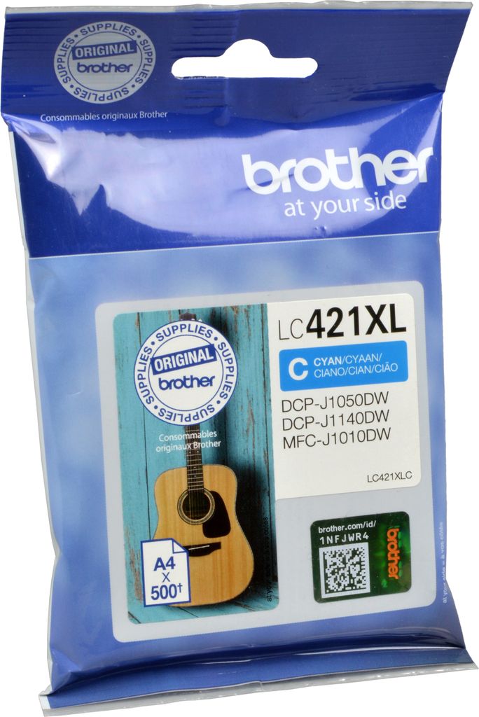Brother LC-421XLC, Hohe (XL-) Ausbeute, Cyan, 1 Stück(e), Produktbild 