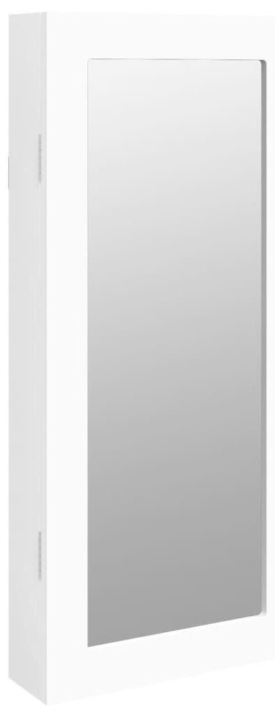 vidaXL Schmuckschrank mit Spiegel Wandmontage Weiß 30x8,5x67 cm
