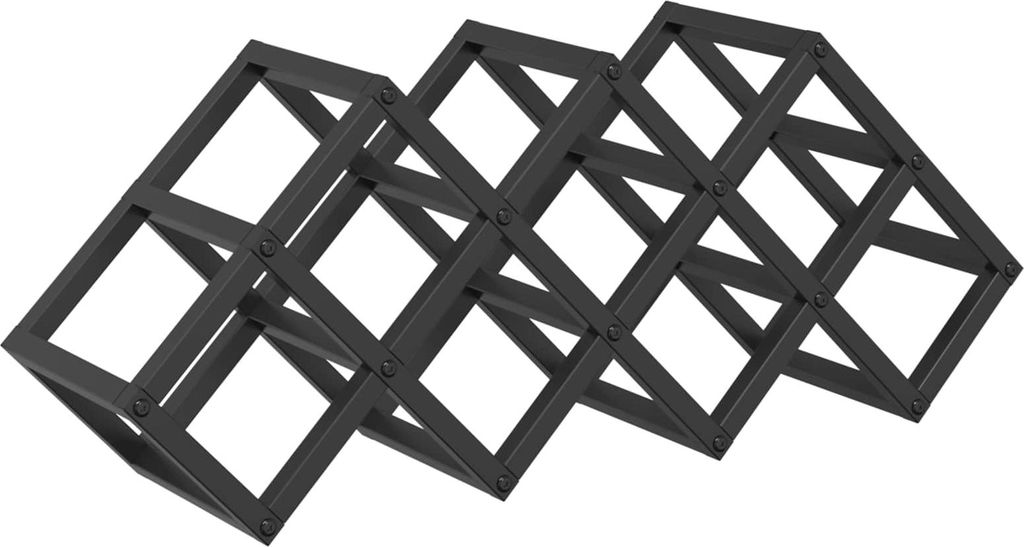 Weinregal Schwarz Eichen-Optik 63 x 16,5 x 25 cm