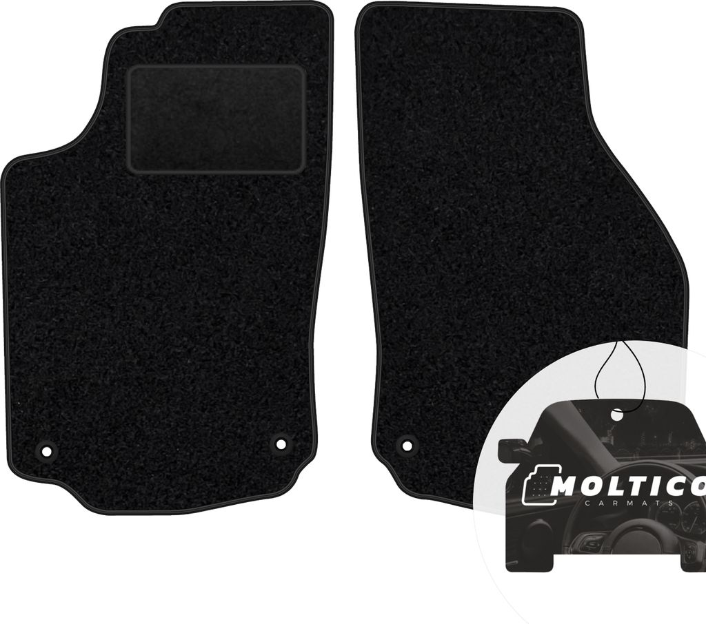 moto-MOLTICO Vorne Fußmatten Auto Velours Autoteppiche Schwarz Automatten Set 2-teilig passend für Opel Combo C 2001–2011