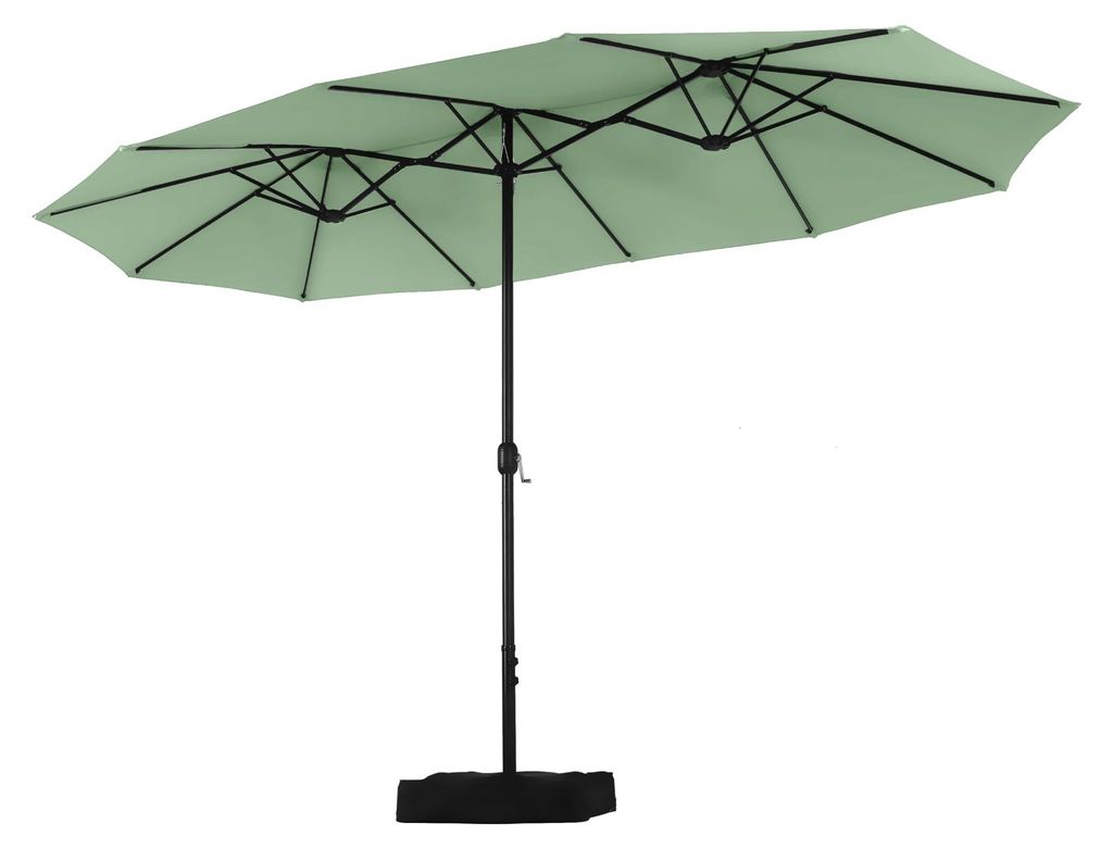 Rechteckiger Sonnenschirm 450 x 270 cm mit Ständer, großer, windbeständiger Sonnenschirm mit UV-Schutz und Kurbelgriff für Terrasse oder Garten...