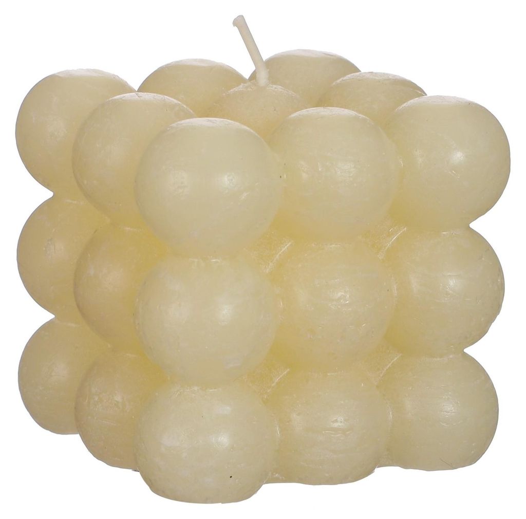 Bubble Candle, Dekokerze 8 x 8 cm CREME