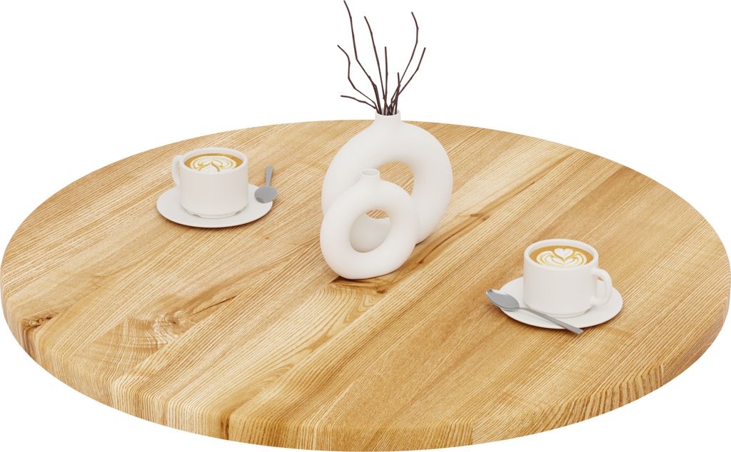 LAMO Manufaktur Tischplatte rund 80 cm aus Naturholz | Holzplatte für Esstisch, Küchentisch, Bistrotisch, Bartisch | Stärke: 28 mm | Farbe: Rust...