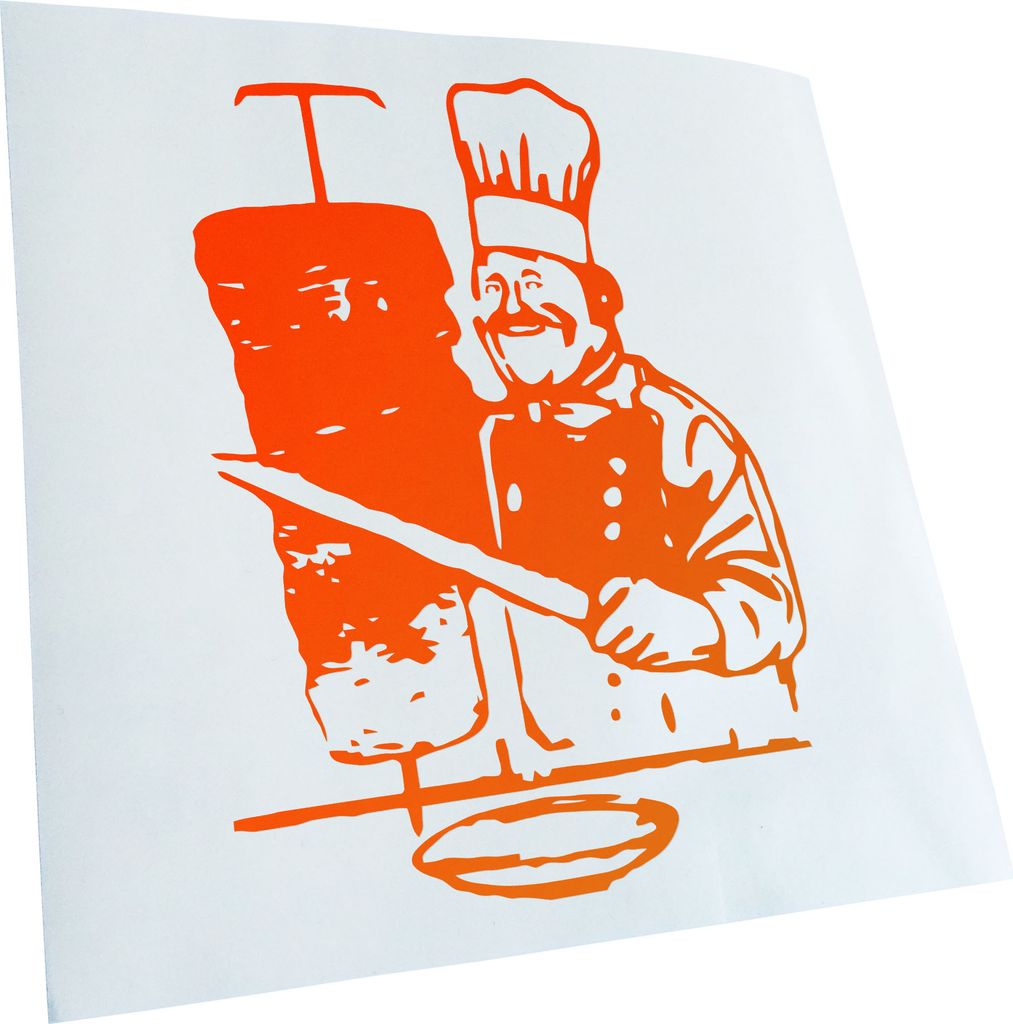 Kiwistar - Autoaufkleber - Döner Kebab Imbiss - Neonorange - 24x17cm - Aufkleber für Auto, Laptop, Fahrrad, LKW, Motorrad mehrfarbig JDM Decal Ra...