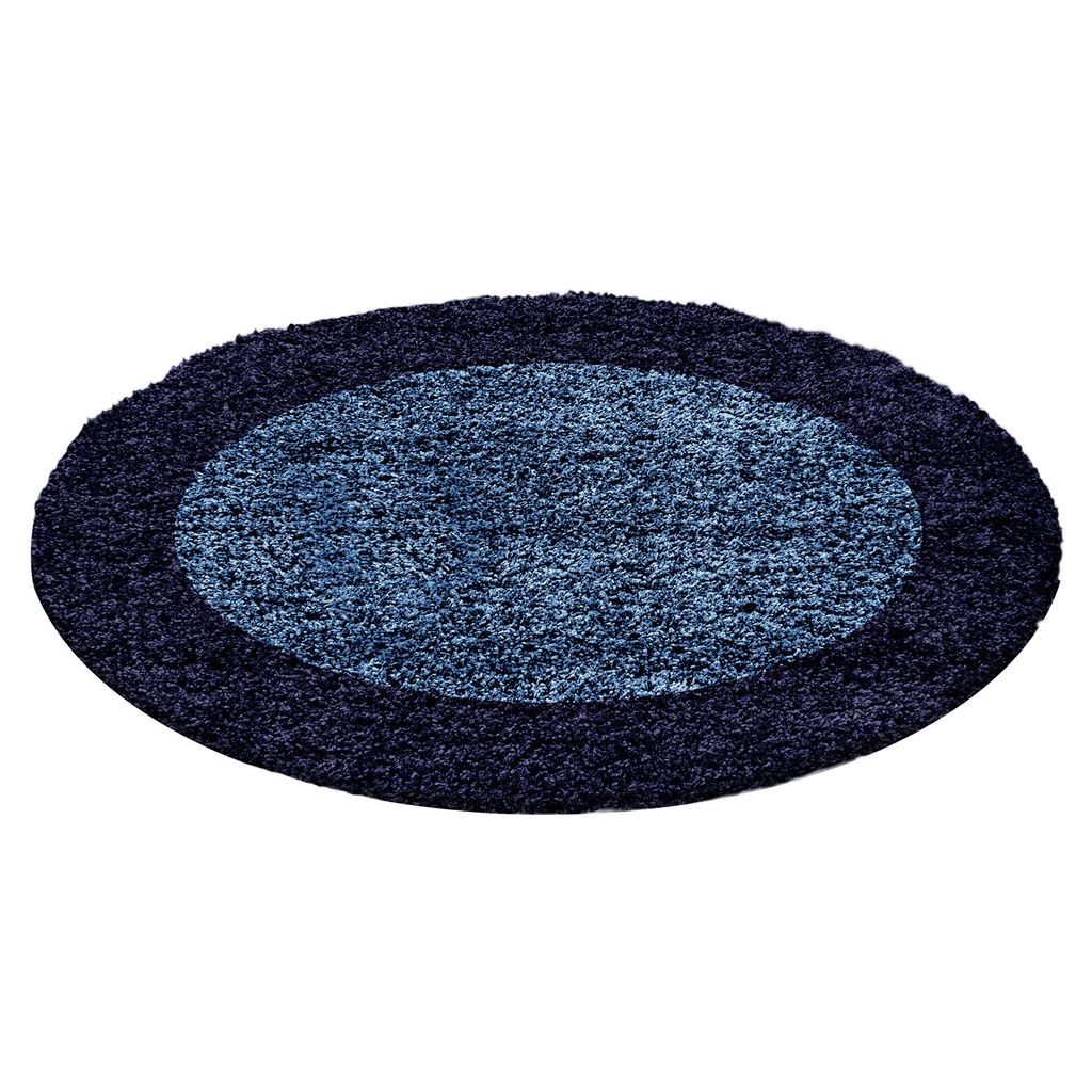 Life Shaggy teppich hochflor rund 160x160cm navy blau 1503