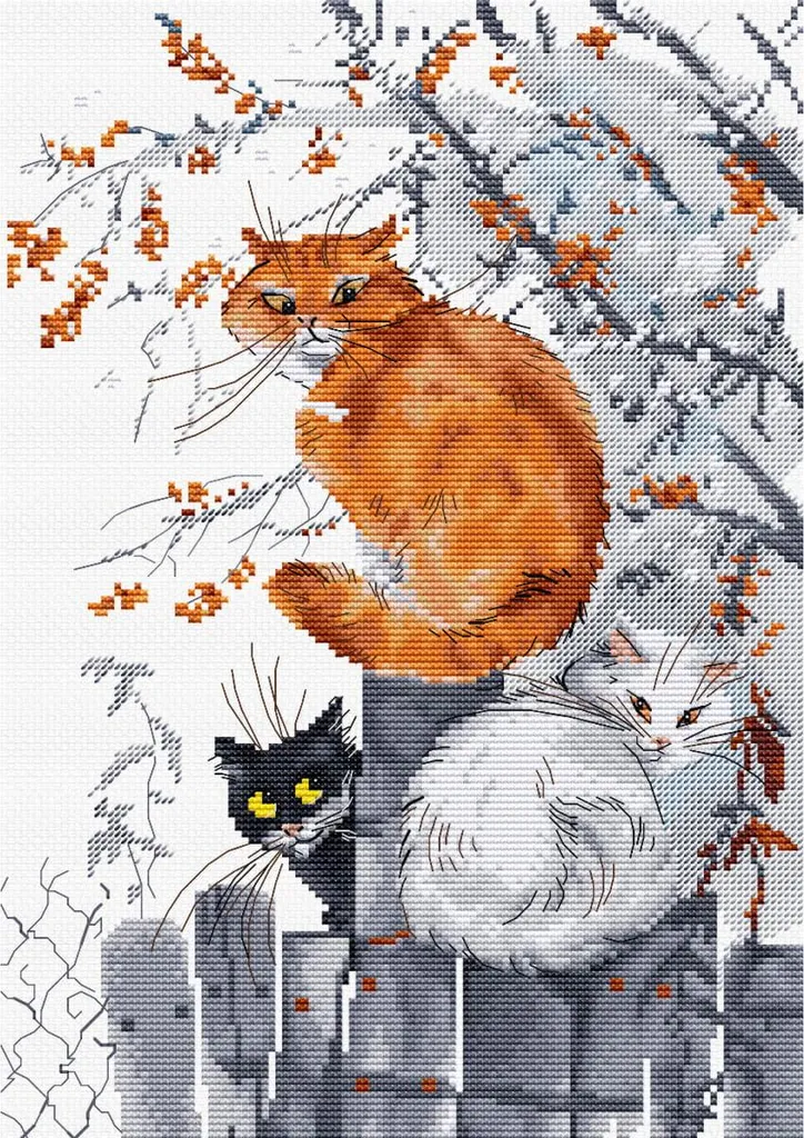 HobbyJobby Kit de Point de Croix Argousier 19x27cm Broderie Point Compté