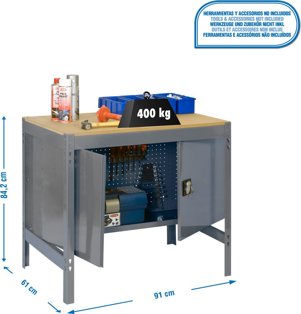 Simonrack Werkbank SIMONWORK BT0 grau 91,0 x 61,0 x 84,2 cm