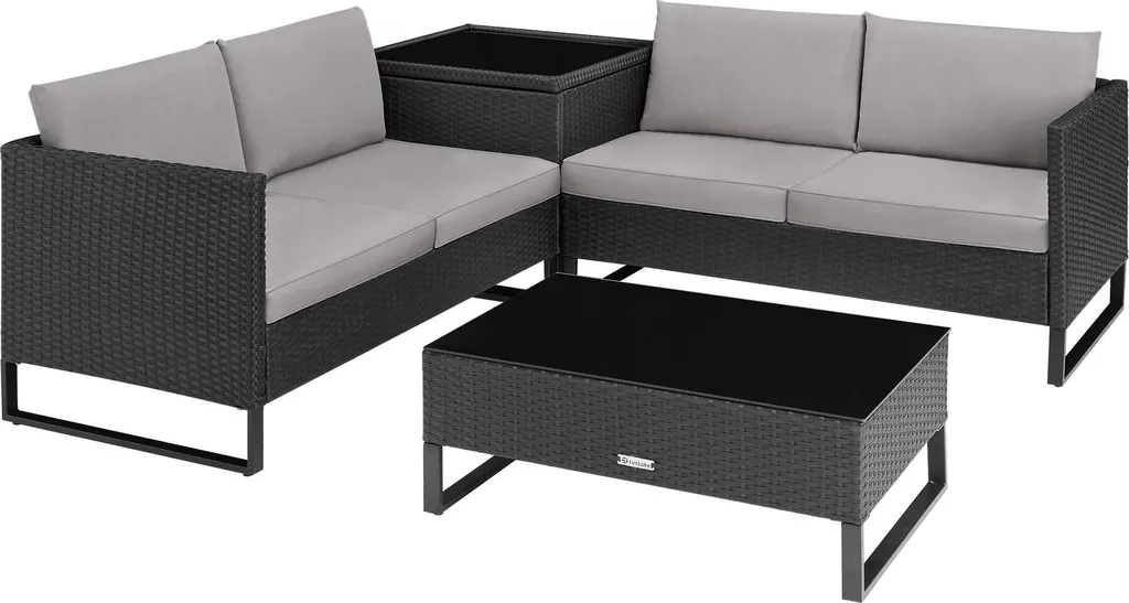 Salon de jardin Ostuni polyrotin noir - Mobilier durable sans entretien