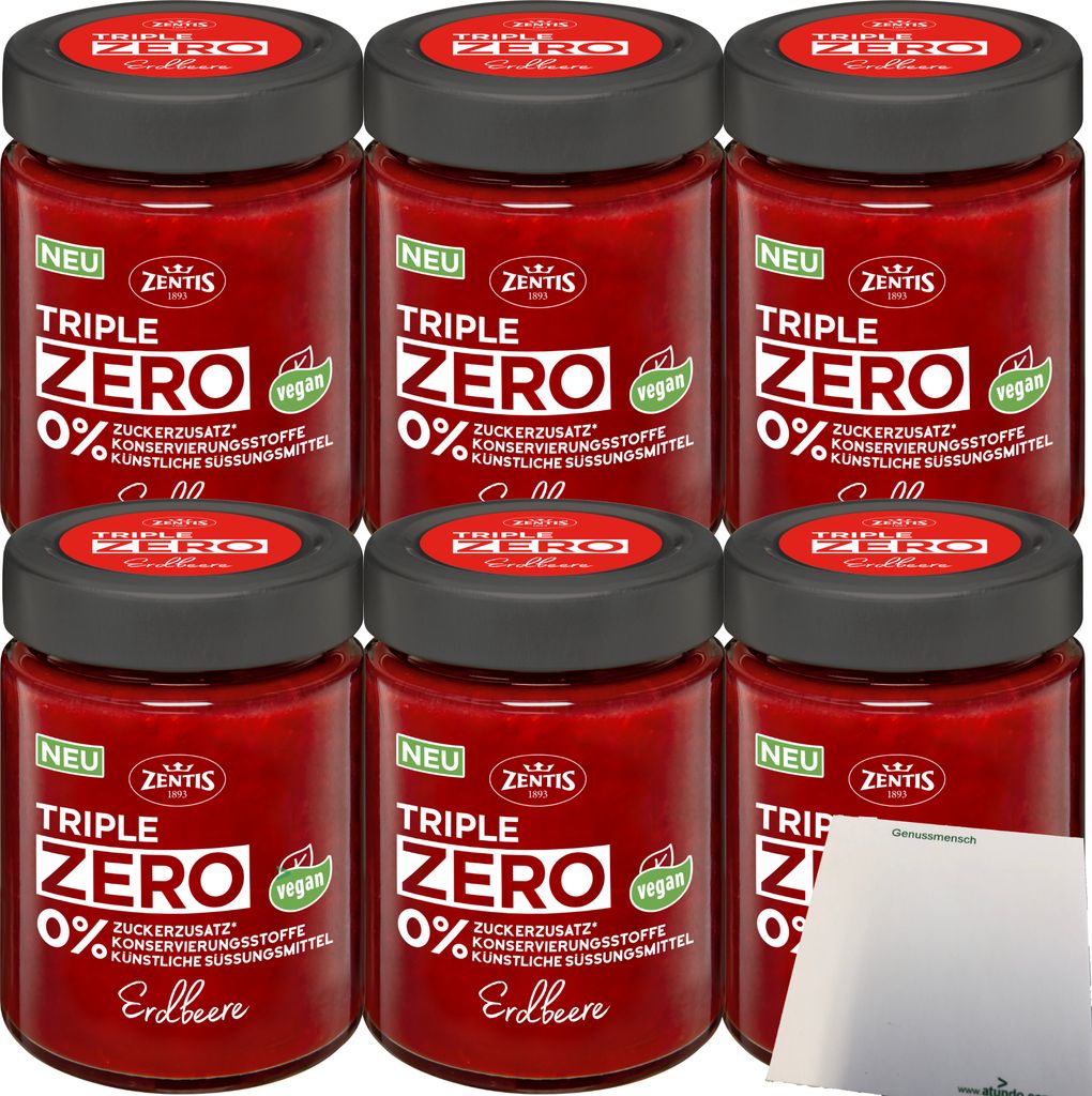 Zentis Triple Zero Aufstrich Erdbeere Brotaufstrich 6er Produktbild 
