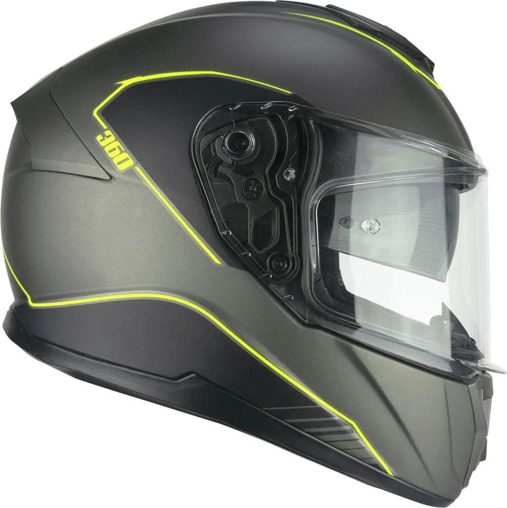 Casque CGM 360G KAD RIDE Graphite Matt Jaune Fluo avec Écran XL Moto