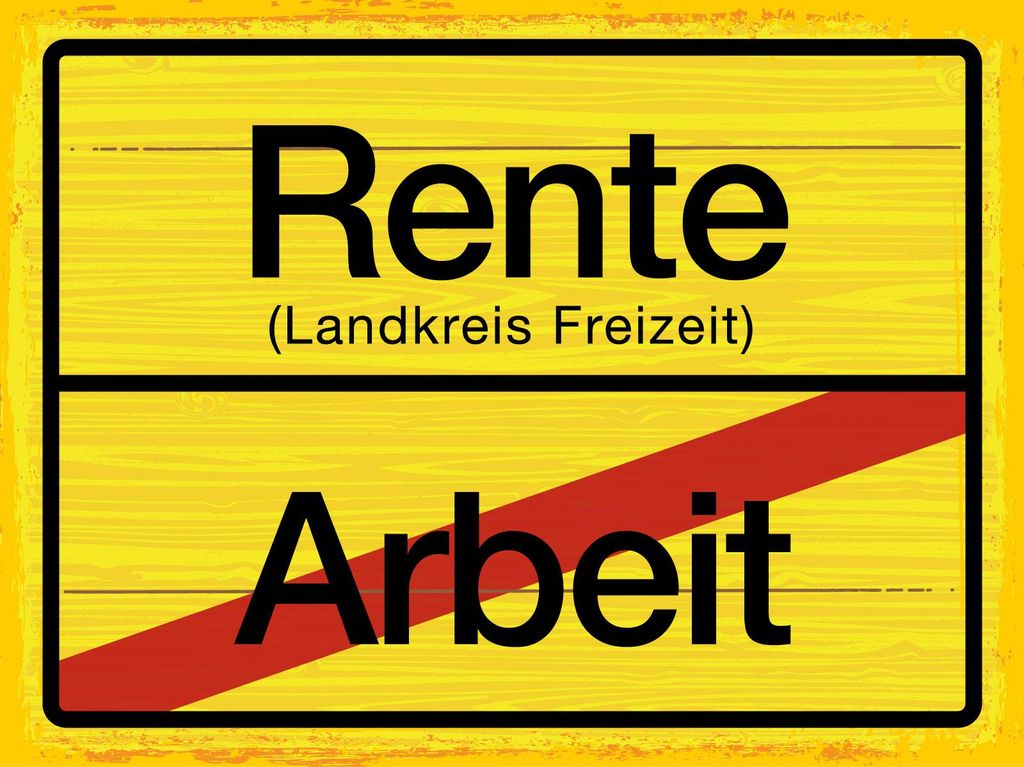 vianmo Blechschild 30x40 cm Rente Landkreis Freizeit Arbeit Orts