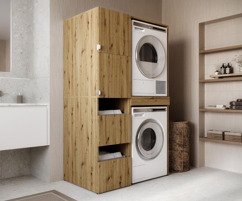 Hochschrank Badschrank für Waschmaschine und Trockner – Produktbild 