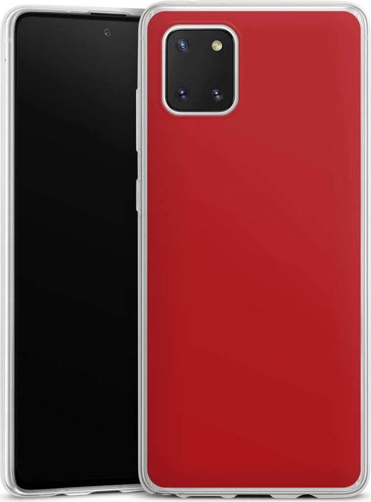 DeinDesign Slim Hülle für Samsung Galaxy Note 10 lite Silikon Case Ultra Dünn Handyhülle Farbe Rot einfarbig