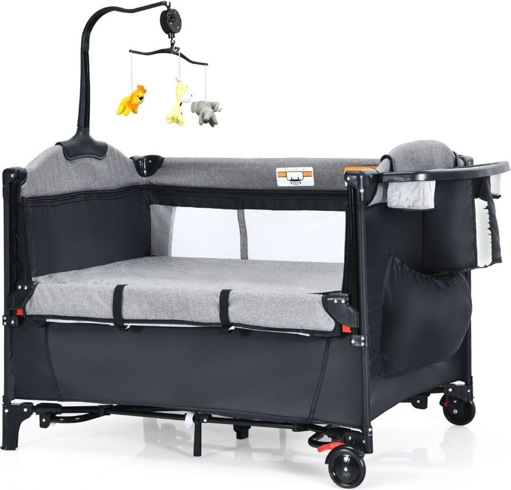 COSTWAY BC10125DK Lit de voyage 5 en 1 avec table à langer Image du produit 