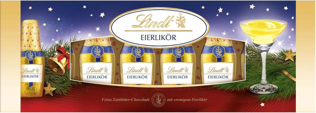 Lindt Alkohol Spezialitäten Fläschchen Eierlikör 131g Produktbild 