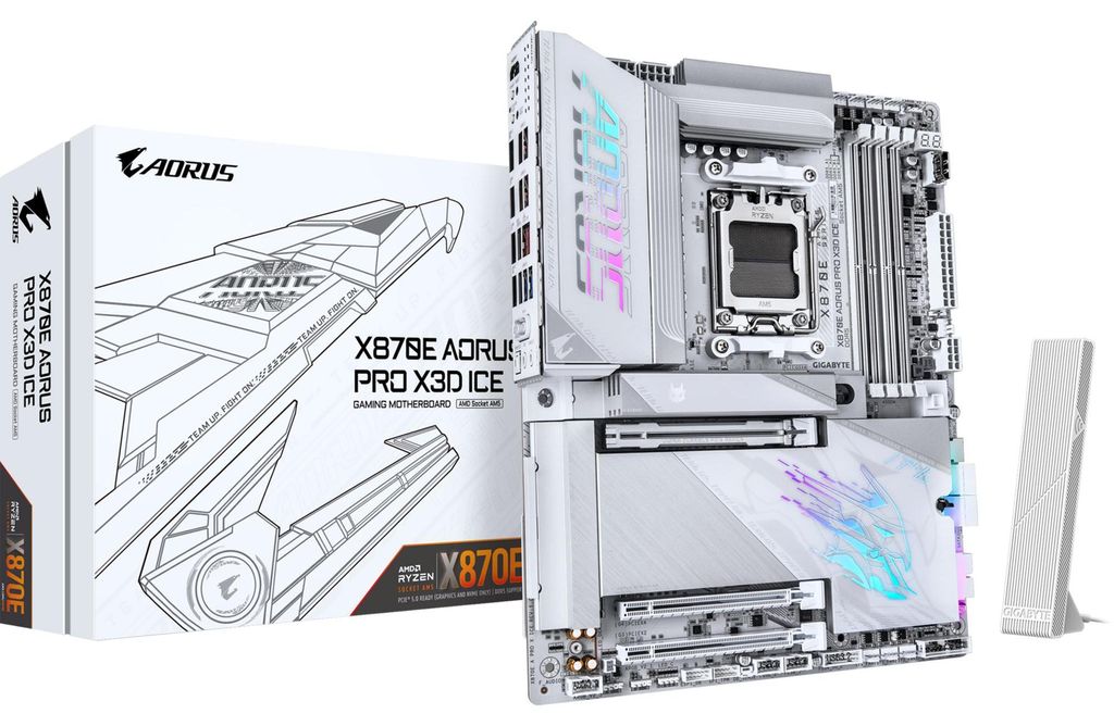 X870E AORUS PRO X3D ICE (silber/weiß) Produktbild 