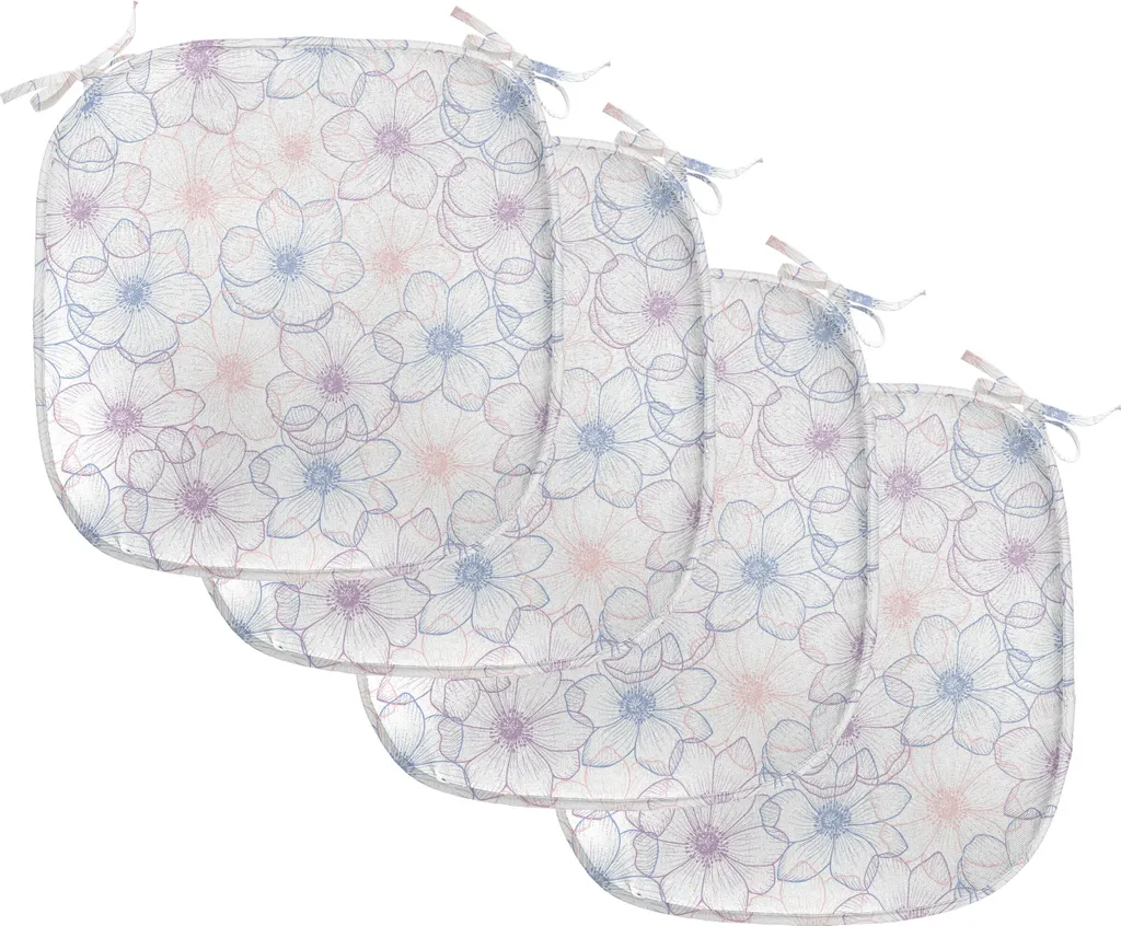 Set 4 Cuscini Decorativi ABAKUHAUS 40x40 cm Rosa e Blu - Impermeabili