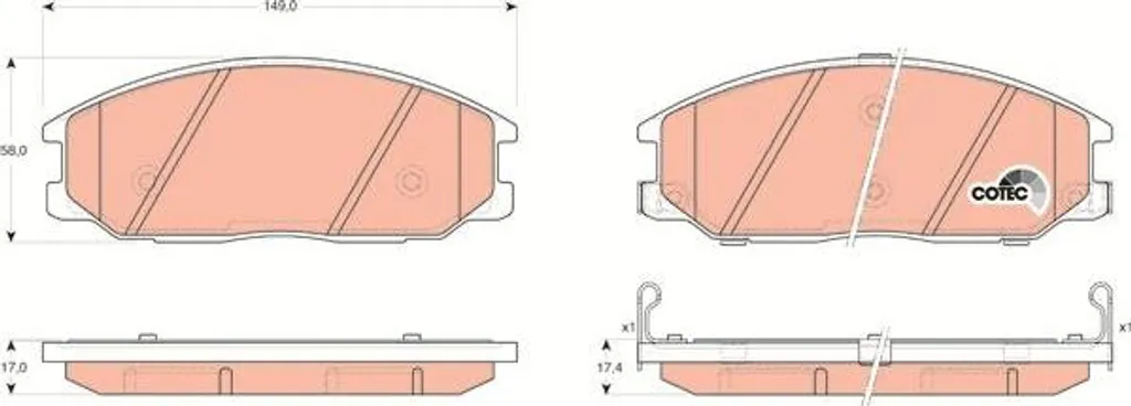 Plaquettes de frein TRW GDB3297 haute performance pour Hyundai Santa Fe
