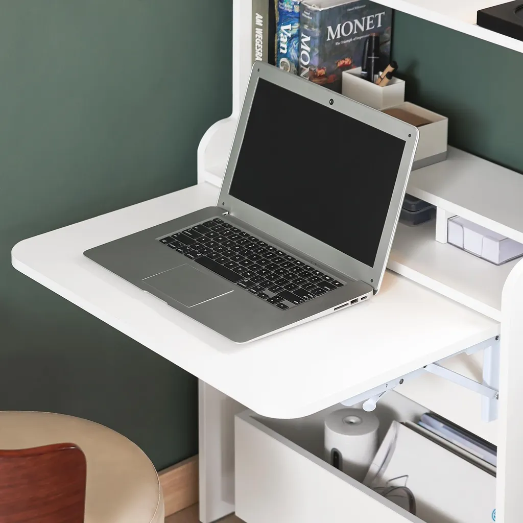 Bureau informatique modulable SoBuy, table pliable et caisson mobile - 6