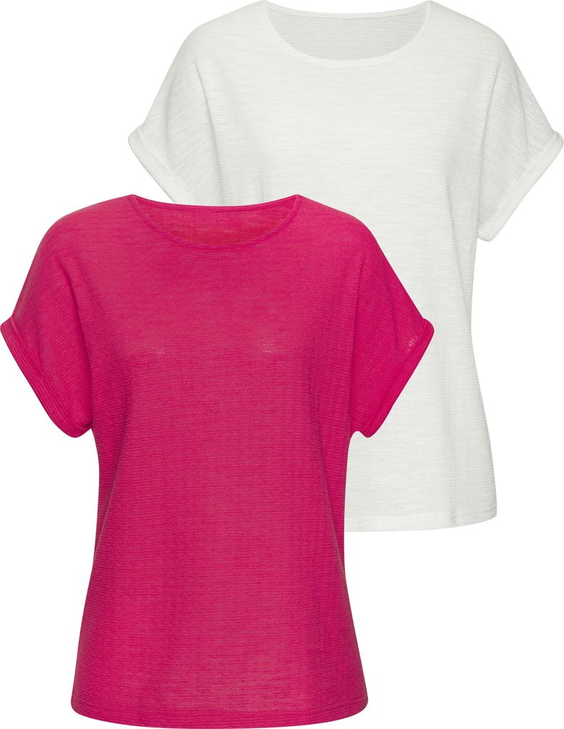 VIVANCE T-Shirt koralle, creme Größe 32/34