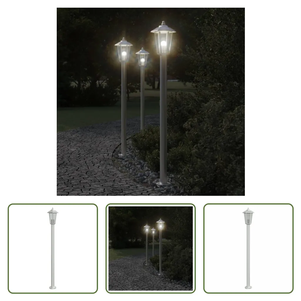 Lampada Esterno Inox 120 cm Argento | Vialetto e Giardino The Living Store