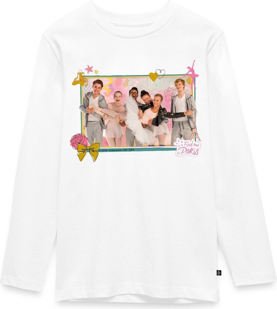 Spreadshirt Find me in Paris Charaktere Teenager Premium Langarmshirt, 146/152 (10 Jahre), Weiß