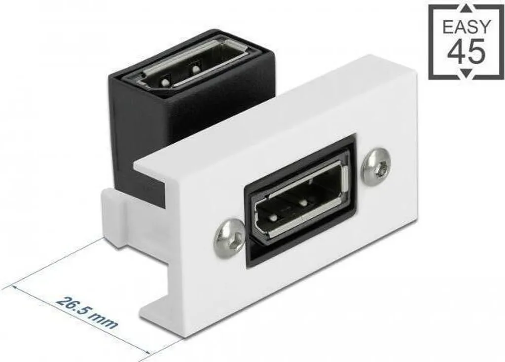 Extension DisplayPort murale coudée 22.5x45 DeLOCK 81306 Easy 45