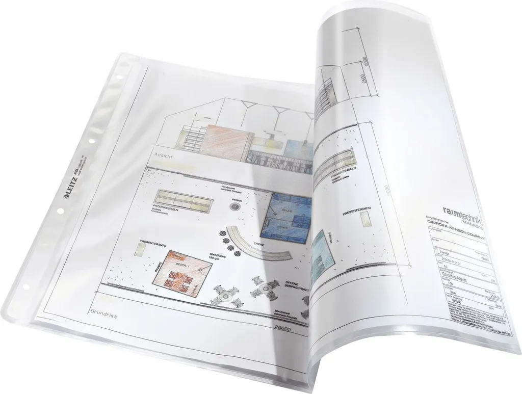 Leitz 4723 Buste A3 Orizzontali Premium - Protezione Antistrappo Documenti