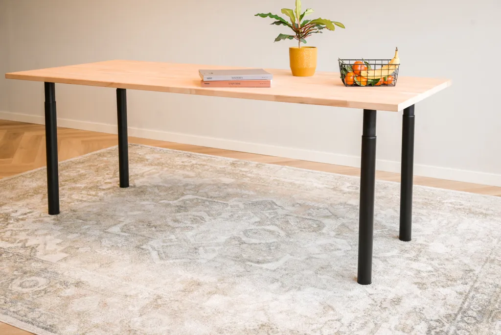 Pied de table acier noir ajustable 70-110 cm robuste et design moderne