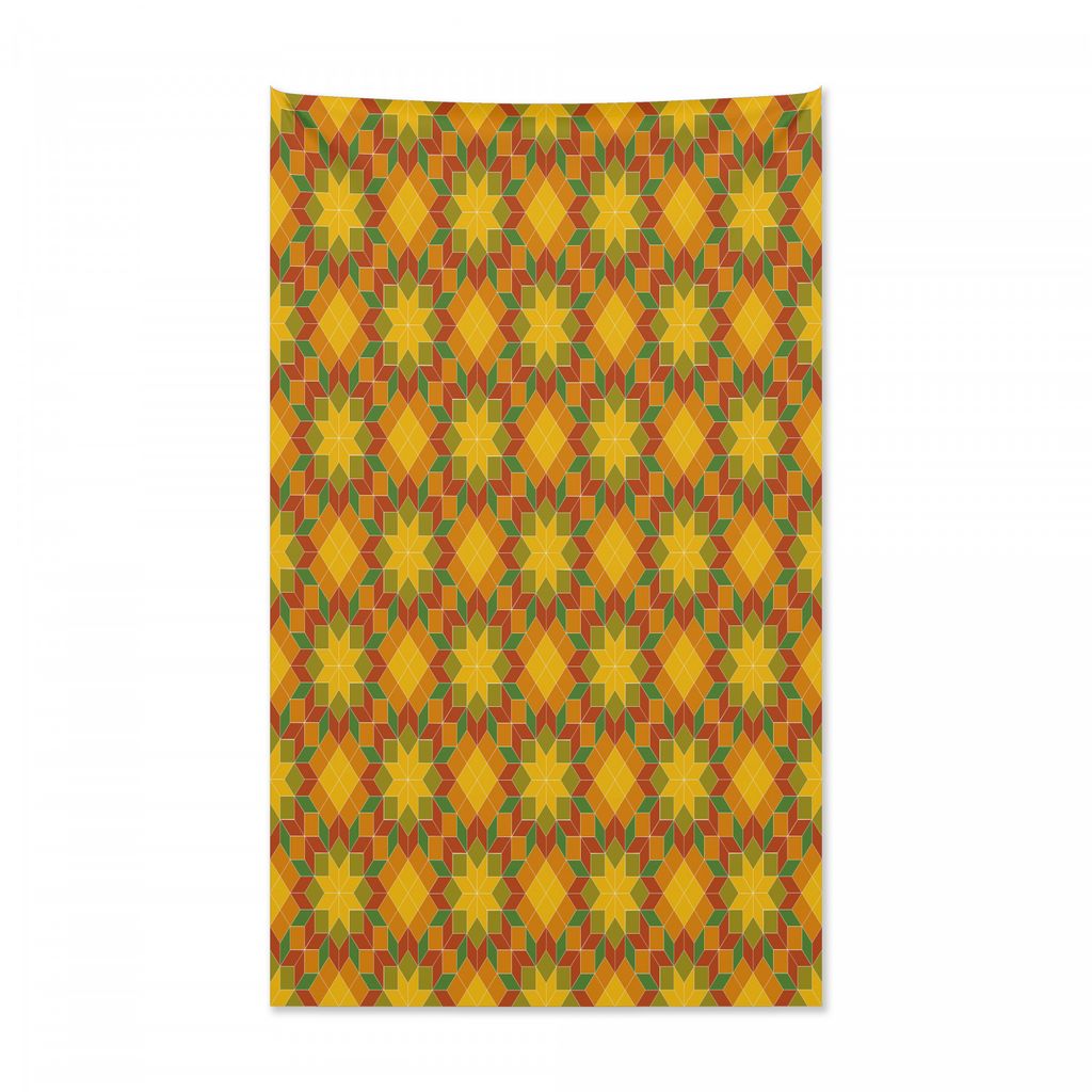 Abakuhaus Blumen Wandteppich und Tagesdecke, Marokkanische Zellige-Fliese aus Weiches Mikrofaser Stoff Kein Verblassen Klare Farben Waschbar, 140 x...